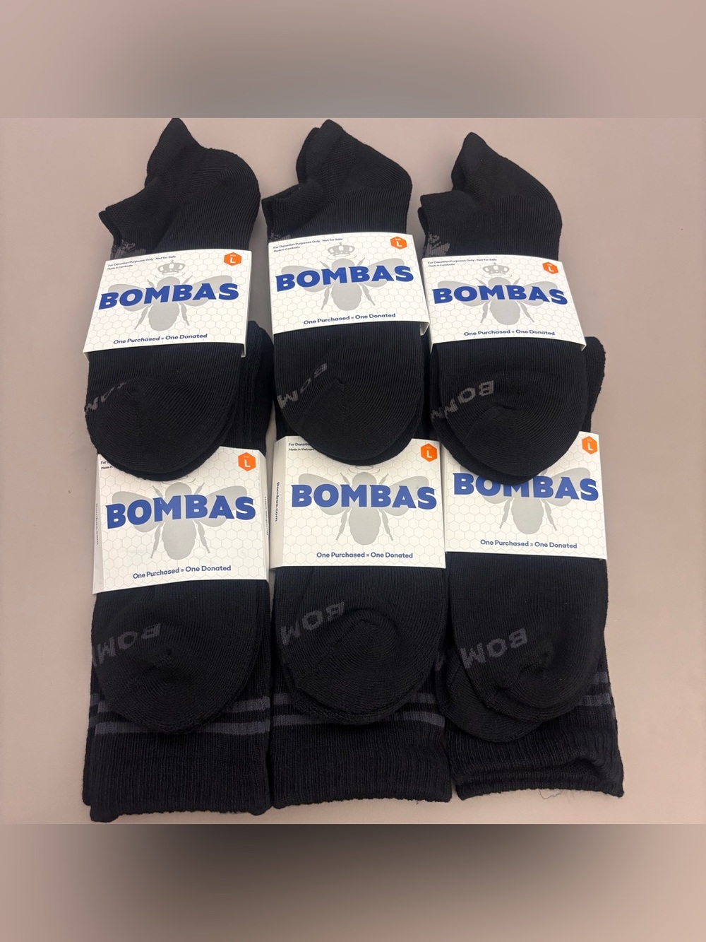 NWT Bombas Black Athletic socks